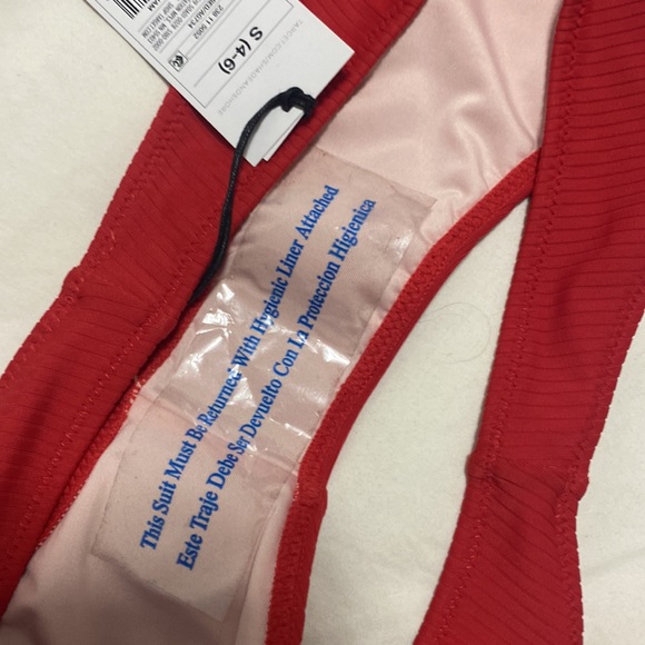 Red ribbed bikini bottom - Picture 5 of 5